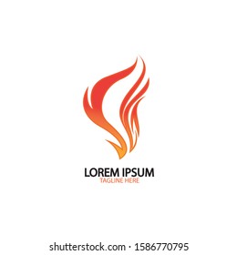 fire flame logo icon vector design template
