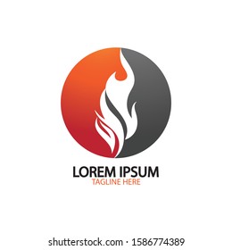 fire flame logo icon vector design template