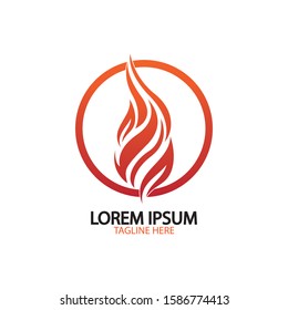 fire flame logo icon vector design template