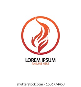 fire flame logo icon vector design template