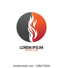 fire flame logo icon vector design template