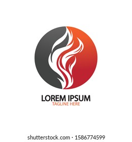fire flame logo icon vector design template