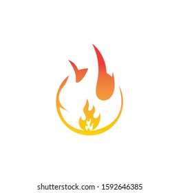 Fire flame Logo icon vector illustration design template