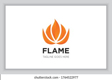 fire flame logo and icon vector illustration design template