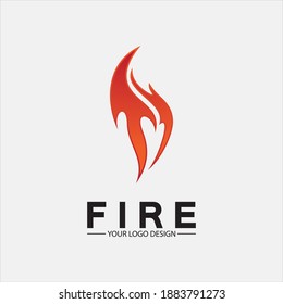 plantilla de diseño de vectores de iconos de llama de fuego