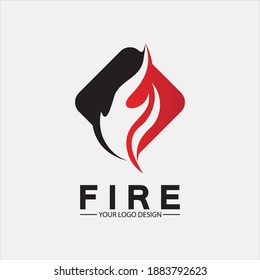 fire flame logo icon vector design template
