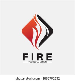 fire flame logo icon vector design template