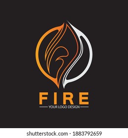fire flame logo icon vector design template