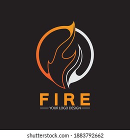 fire flame logo icon vector design template