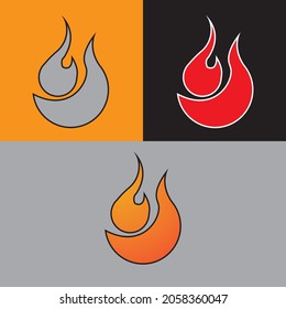 fire flame logo icon vector illustration template design