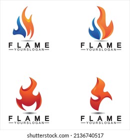 fire flame logo icon vector design template