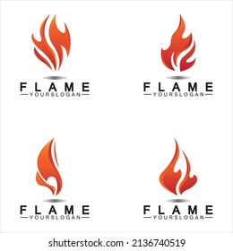 fire flame logo icon vector design template