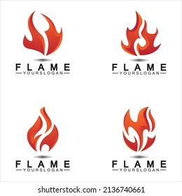 fire flame logo icon vector design template