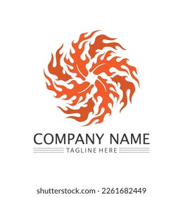 fire flame logo icon vector design template