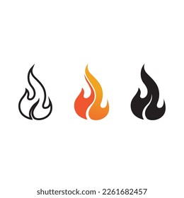 fire flame logo icon vector design template