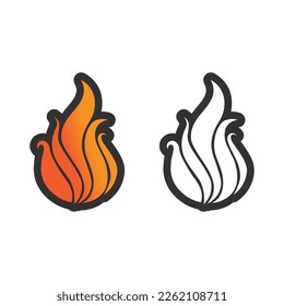 fire flame logo icon vector design template