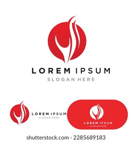 fire flame logo icon vector design template