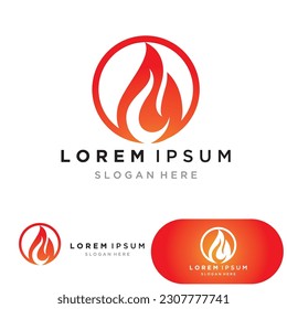 fire flame logo icon vector design template