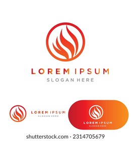 fire flame logo icon vector design template