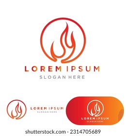 fire flame logo icon vector design template