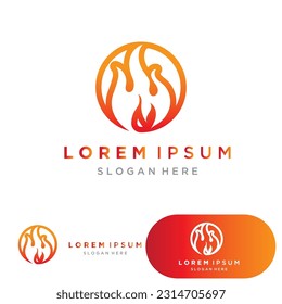fire flame logo icon vector design template