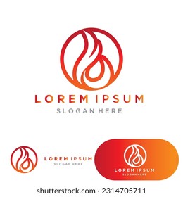 fire flame logo icon vector design template