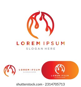 fire flame logo icon vector design template