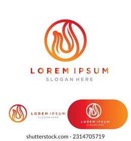 fire flame logo icon vector design template