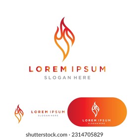 fire flame logo icon vector design template