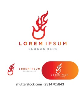 fire flame logo icon vector design template