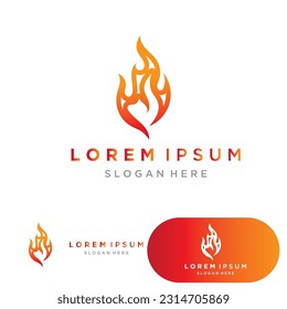 fire flame logo icon vector design template