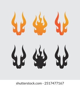 fire flame logo icon vector design template