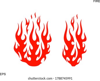 Logo de la llama de fuego. Llama de fuego aislada sobre fondo blanco