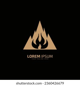 Fire flame logo isolated on black background
