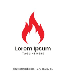 Logotipo da chama de fogo, símbolo da chama vermelha minimalista