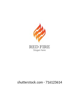 Fire Flame Logo. red energy design concept vector illustration.