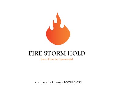 Fire Flame Logo - Red fire flat icons and pictograms isolated on white background for danger concept logo