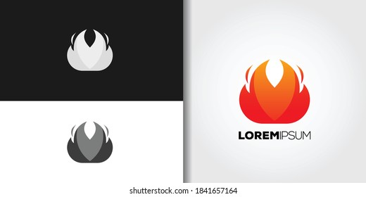 conjunto de logotipos de llama de fuego conjunto de plantillas de ideas vector