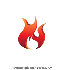 fire flame logo template design vector in isolated white background