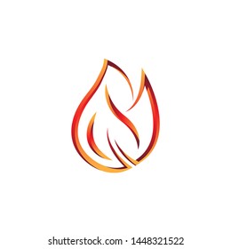 fire flame logo template design vector in isolated white background