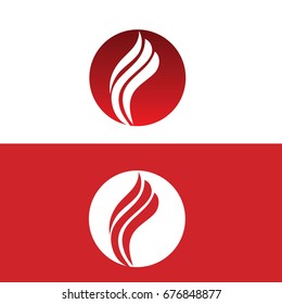 Fire flame Logo Template  ellipse full color gold luxury shield