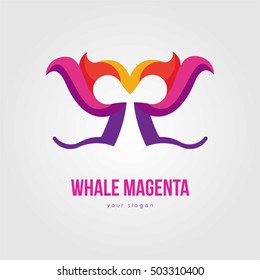 FIRE FLAME LOGO TEMPLATE EMBLEM WHALE
