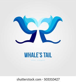 FIRE FLAME LOGO TEMPLATE EMBLEM WHALE