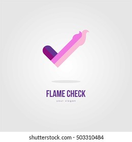 FIRE FLAME LOGO TEMPLATE EMBLEM CHECK
