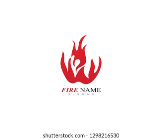 Fire flame logo template icon