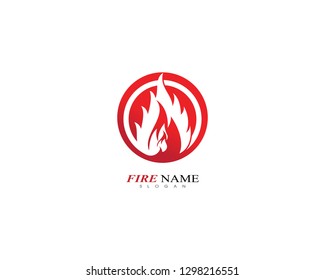 Fire flame logo template icon