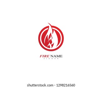 Fire flame logo template icon