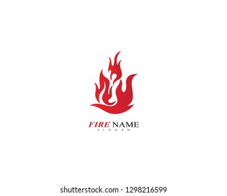 Fire flame logo template icon