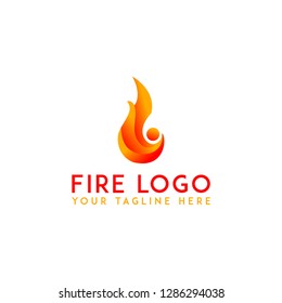 Fire flame logo template on withe background