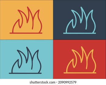 Fire Flame Logo Template, Simple Flat Icon of hot,flame,bonfire